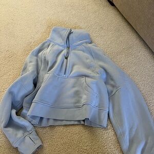 Blue Oversized scuba hoodie